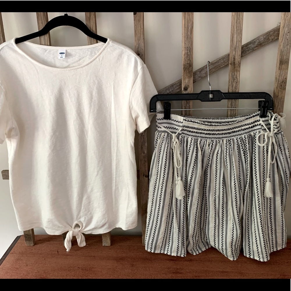 Summer top and lined skirt set